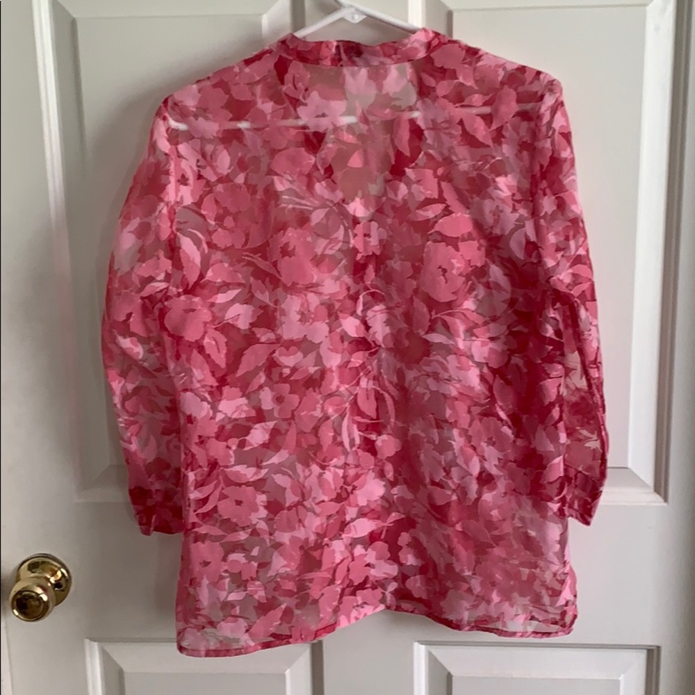Elementz Sheer Button Down Top - Euc - image 2